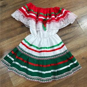 Colorful Mexican-Style Dress with Lace for toddler 2T